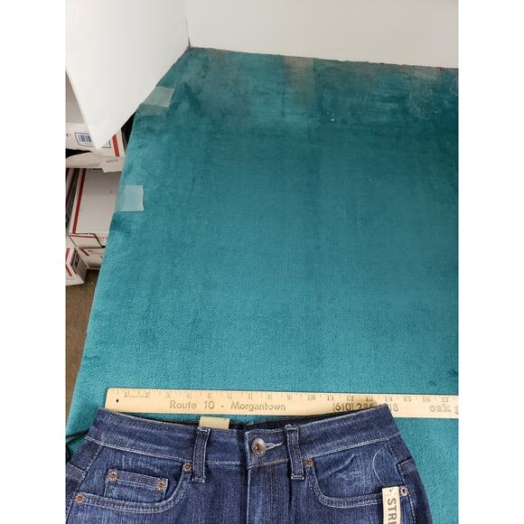 DKNY Jeans Size 4 Short Womens Blue Stretch Pants Mid Rise SOHO Flared NWT - Picture 11 of 16